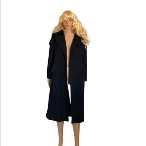 Wool trench coat, jacket black